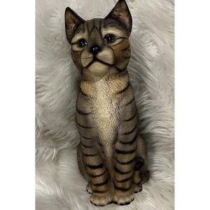 Vintage‎ Harvey Knox Cat Statue Figurine Gray Tabby Numbered Japan 12" Read
